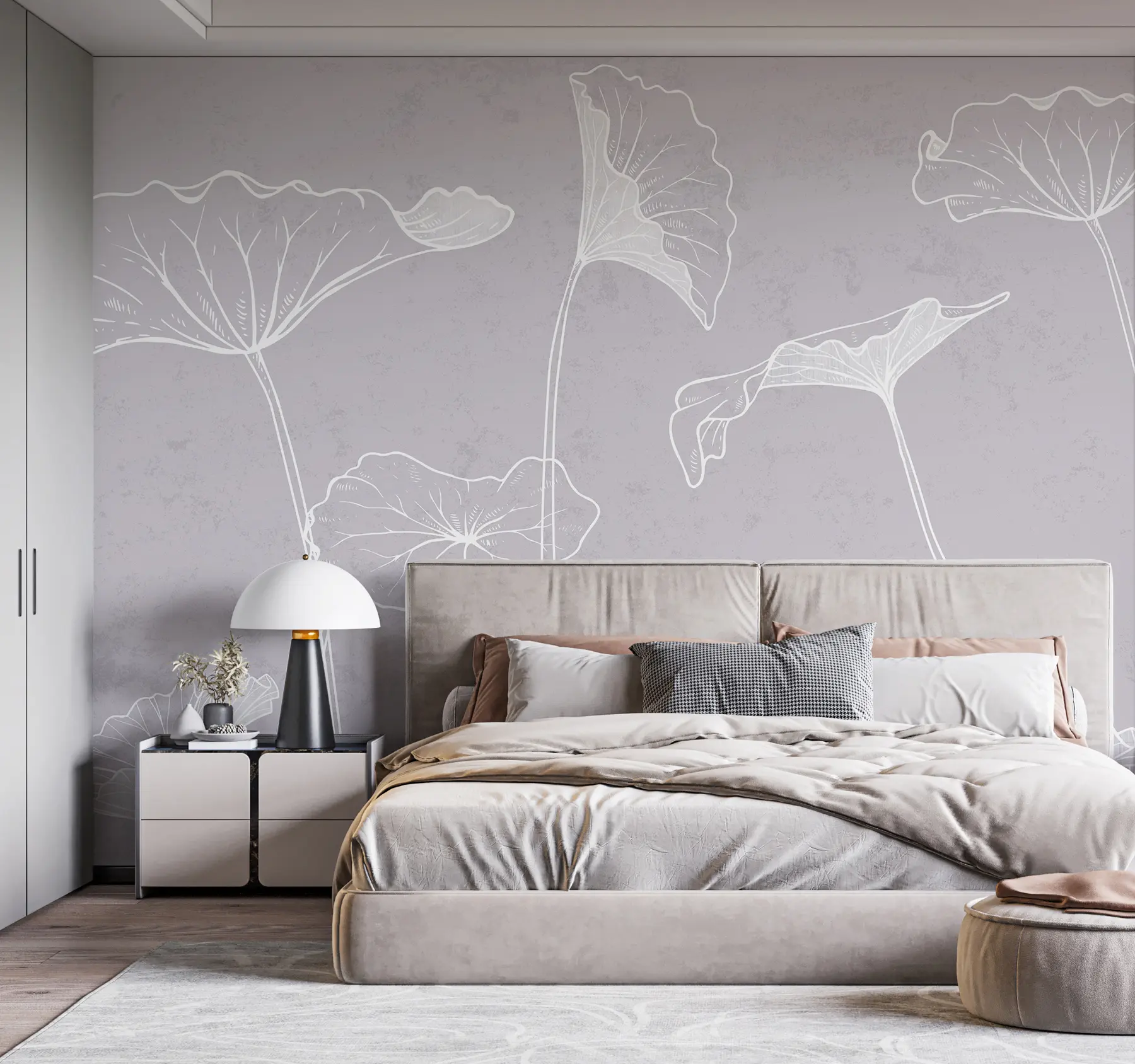 murais de parede Flores em estilo minimalista u98684