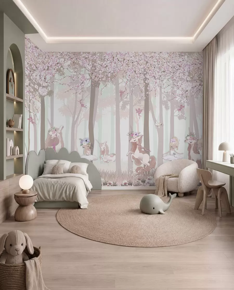 wall murals Princesses in the Blossom Wood u98694