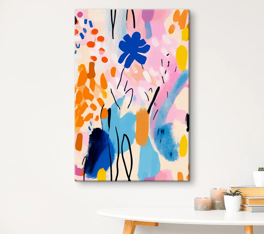 murales Colores vibrantes y formas abstractas chocan s36596