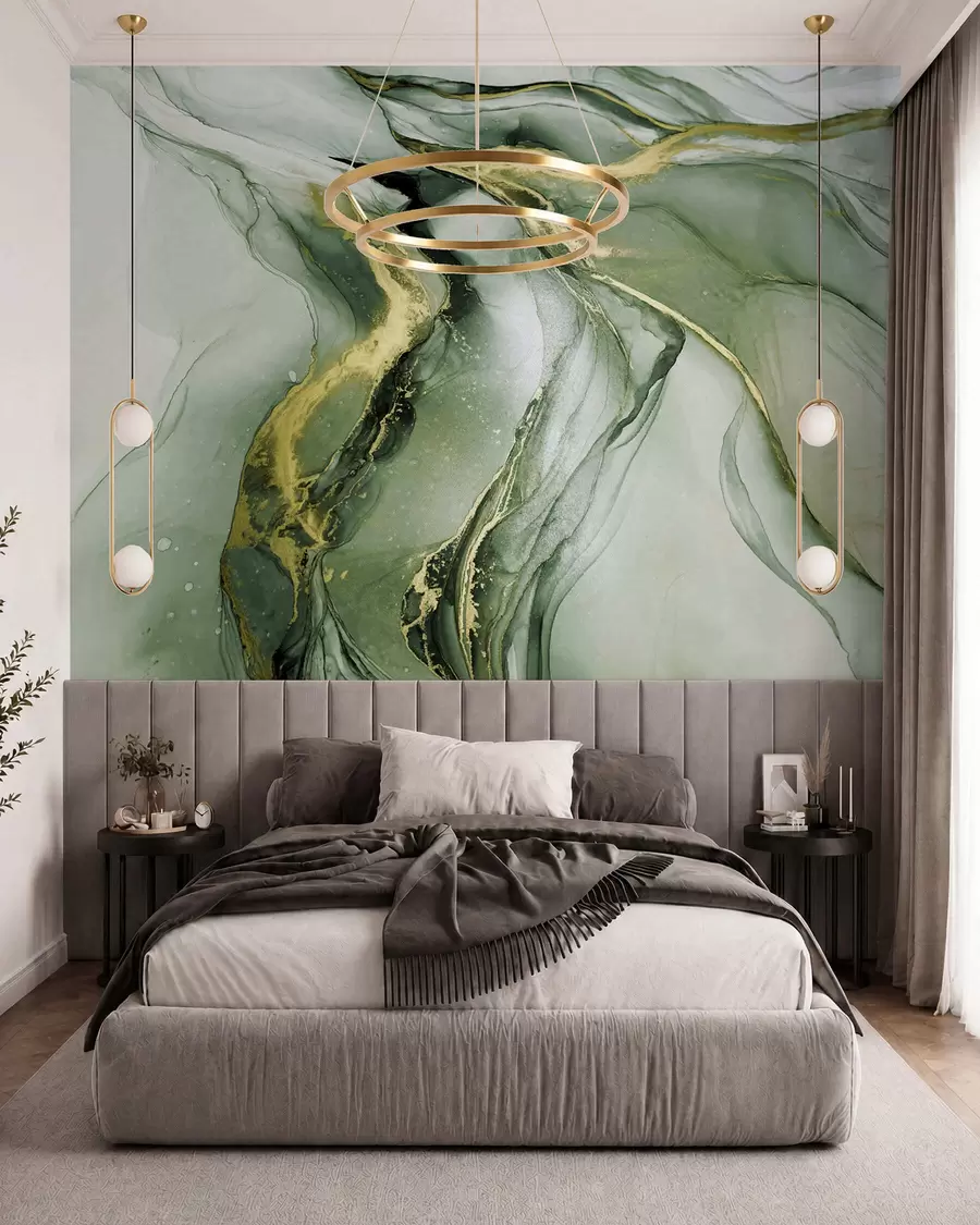 peintures murales Marbre vert u18250v2