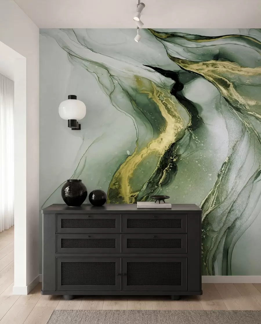 peintures murales Marbre vert u18250v2