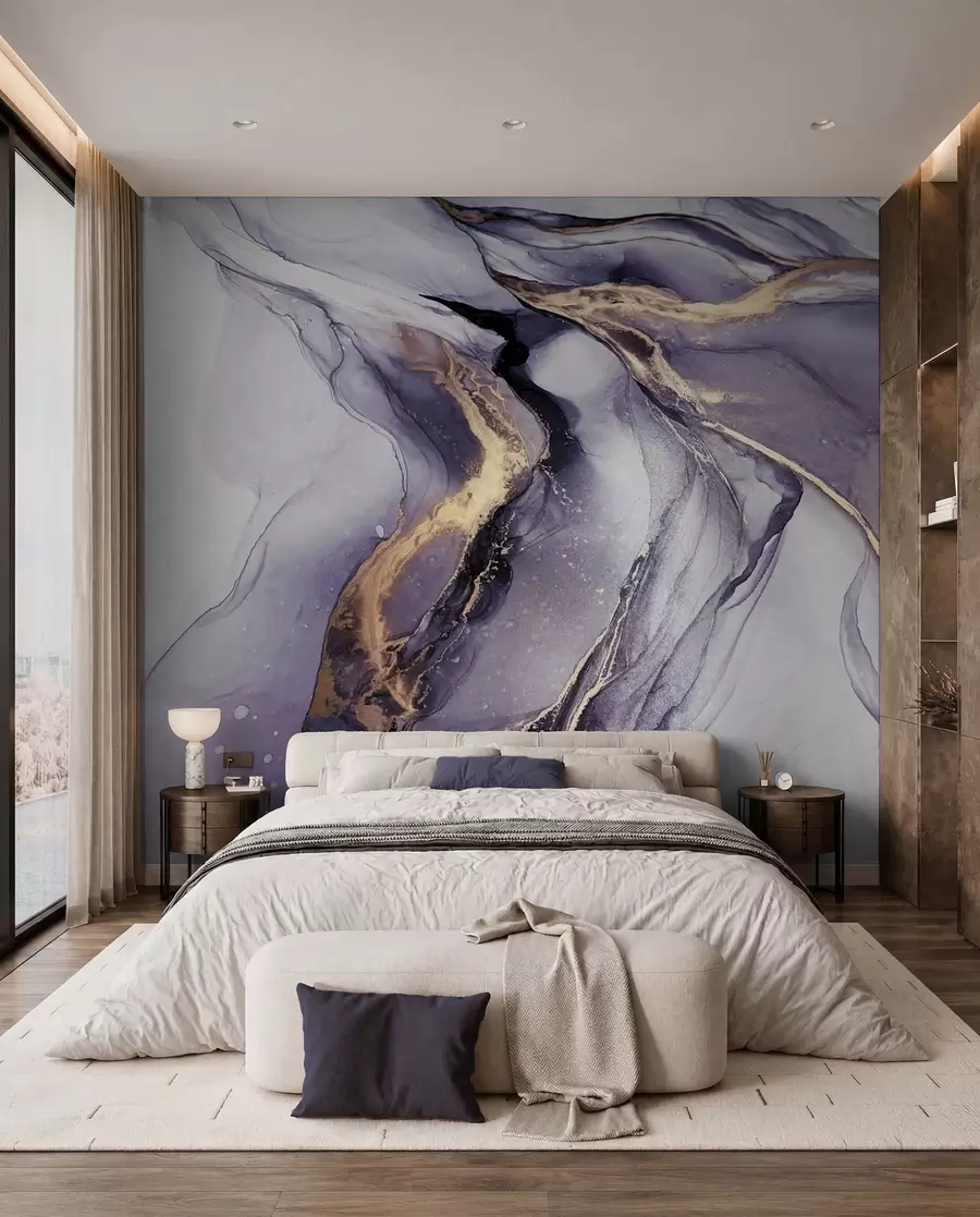 Wall Mural Photo Wallpaper Violet marble u18250v4