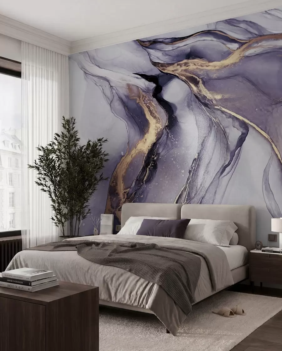Wall Mural Photo Wallpaper Violet marble u18250v4