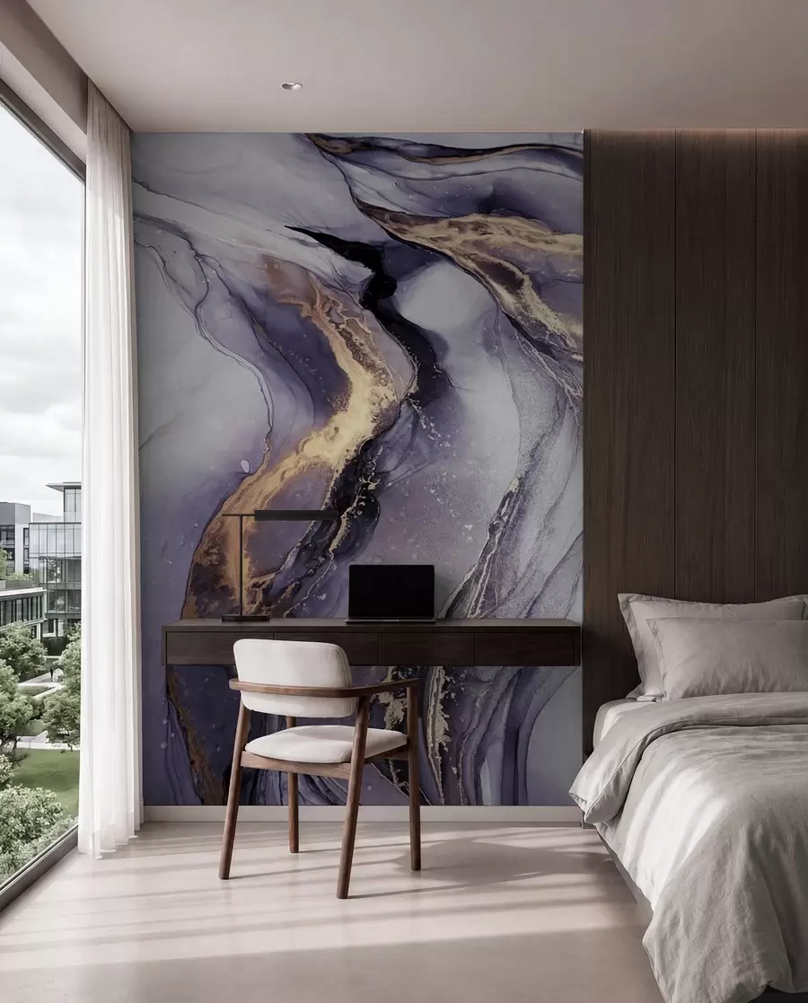 Wall Mural Photo Wallpaper Violet marble u18250v4