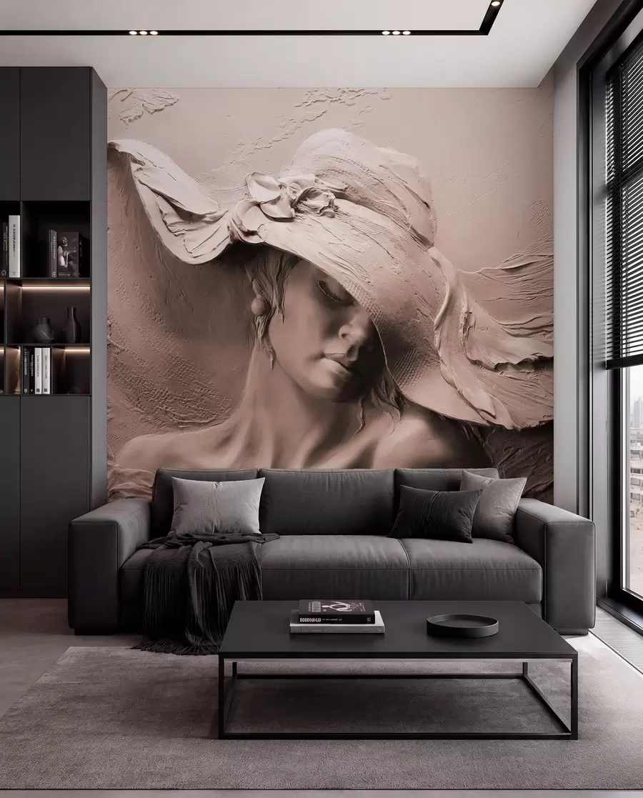 peintures murales Dame sculptée en rose u62592v1