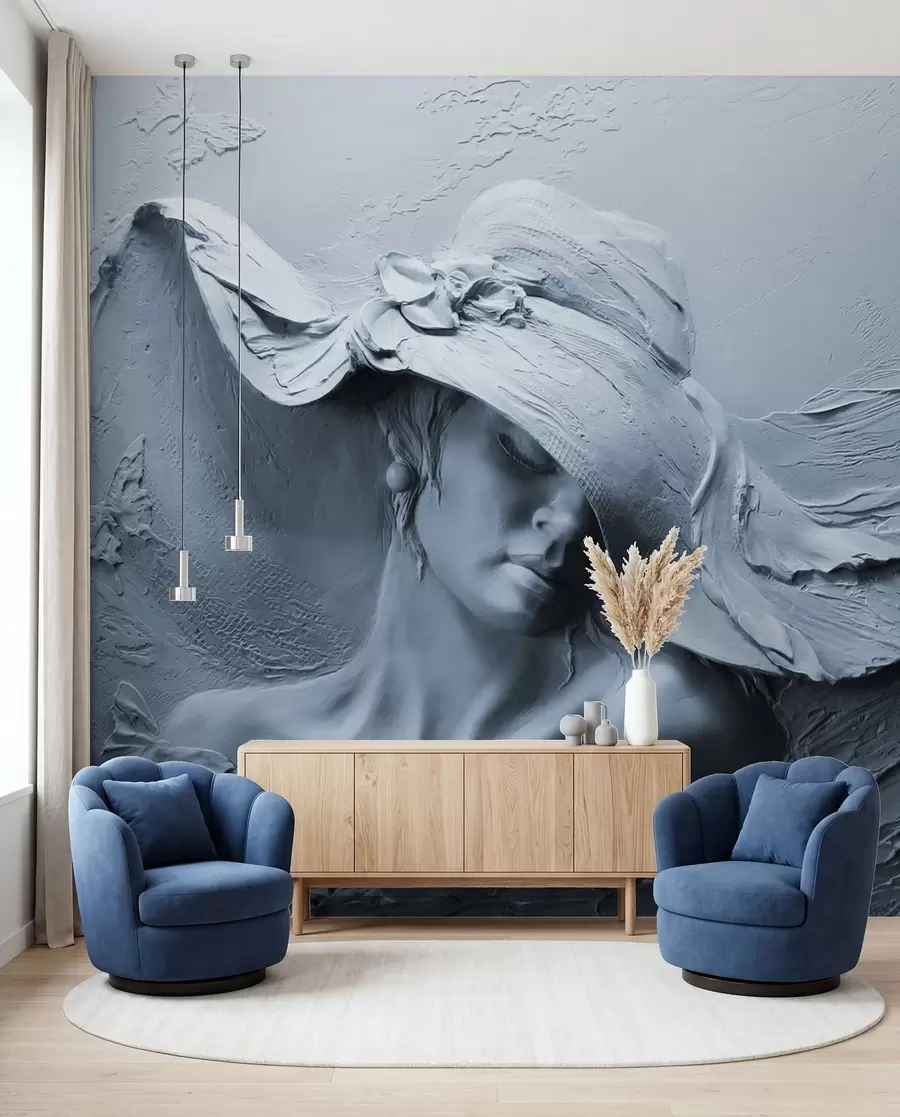 murales Mujer con sombrero 3D u62592v2