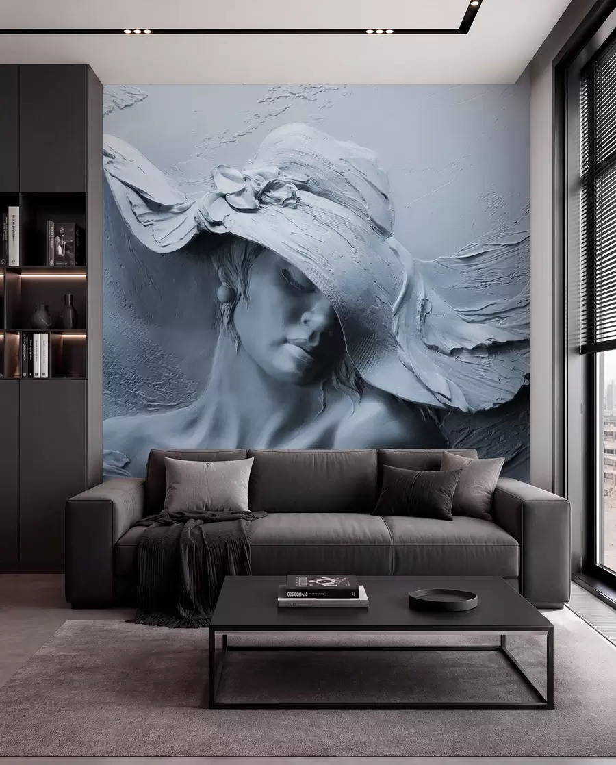 murales Mujer con sombrero 3D u62592v2
