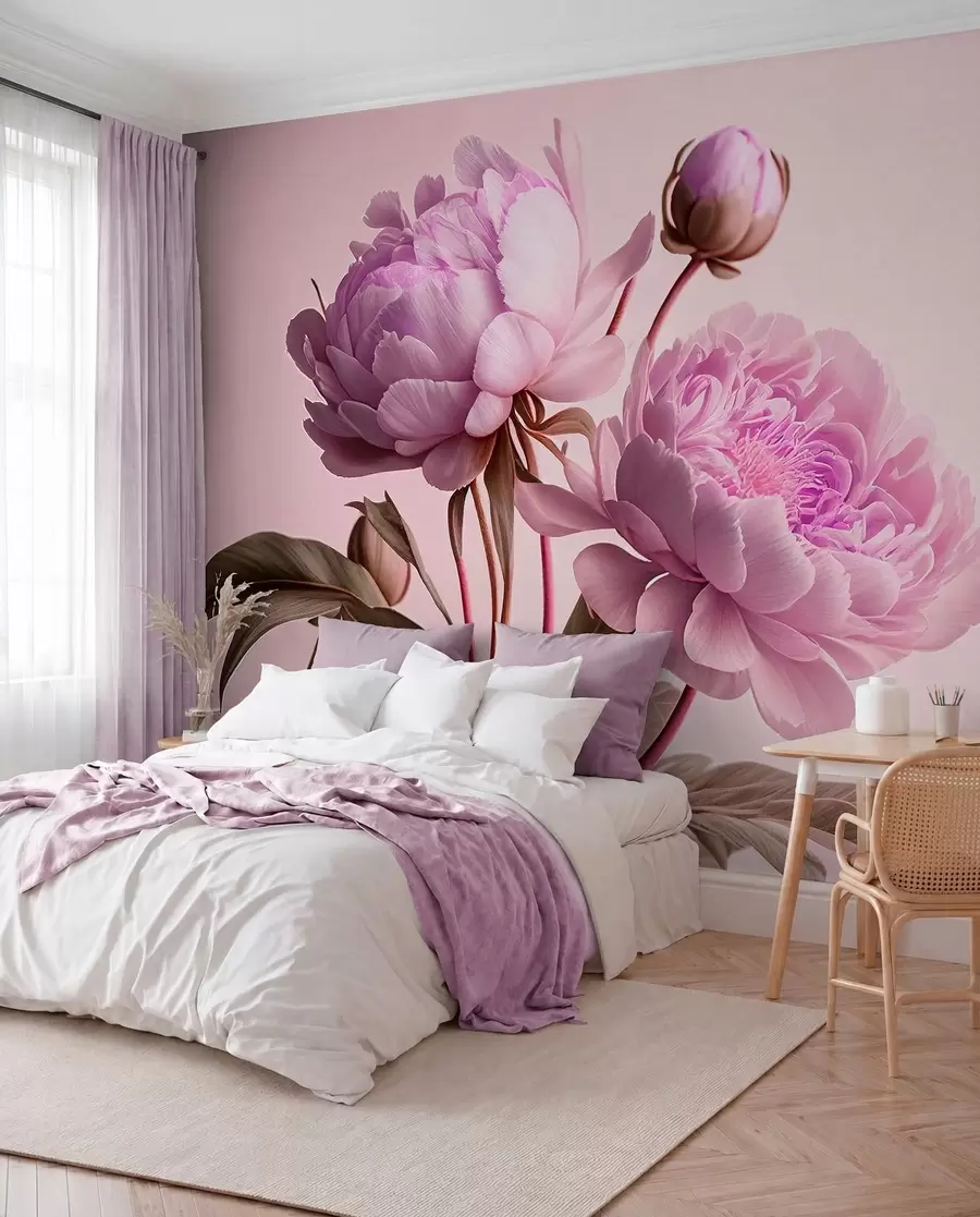 peintures murales fleurs à l'aquarelle u70658v2