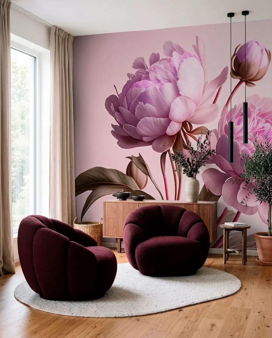 Wall Mural Photo Wallpaper watercolor flowers u70658v2