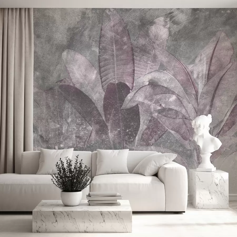 Wall Mural Photo Wallpaper Banana leaves on a stone background u73884v4