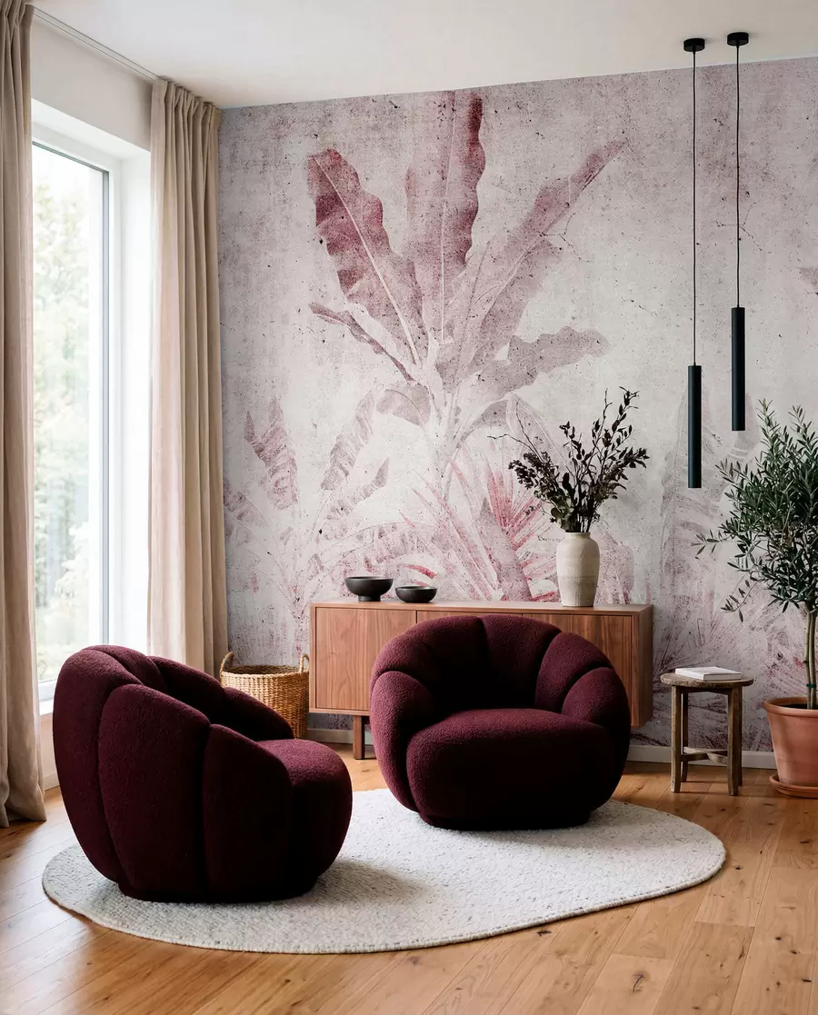 wall murals Weathered Tropics in Rose u73886v2