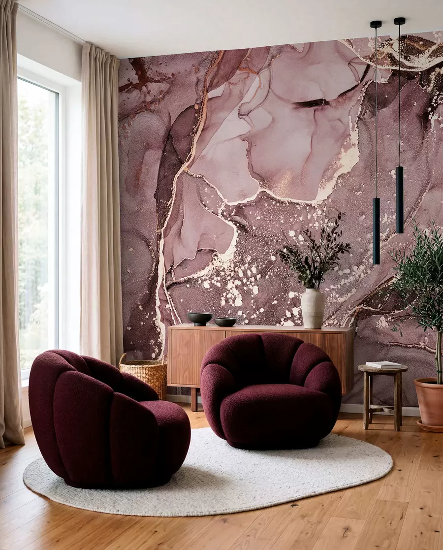 peintures murales Marbre rose et ambre u93578v1