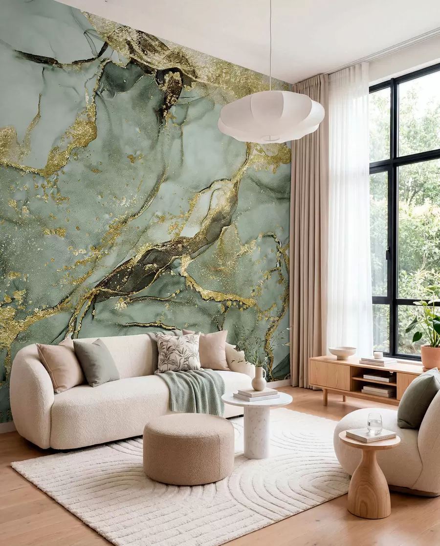 Wall Mural Photo Wallpaper Green marble u93578v2