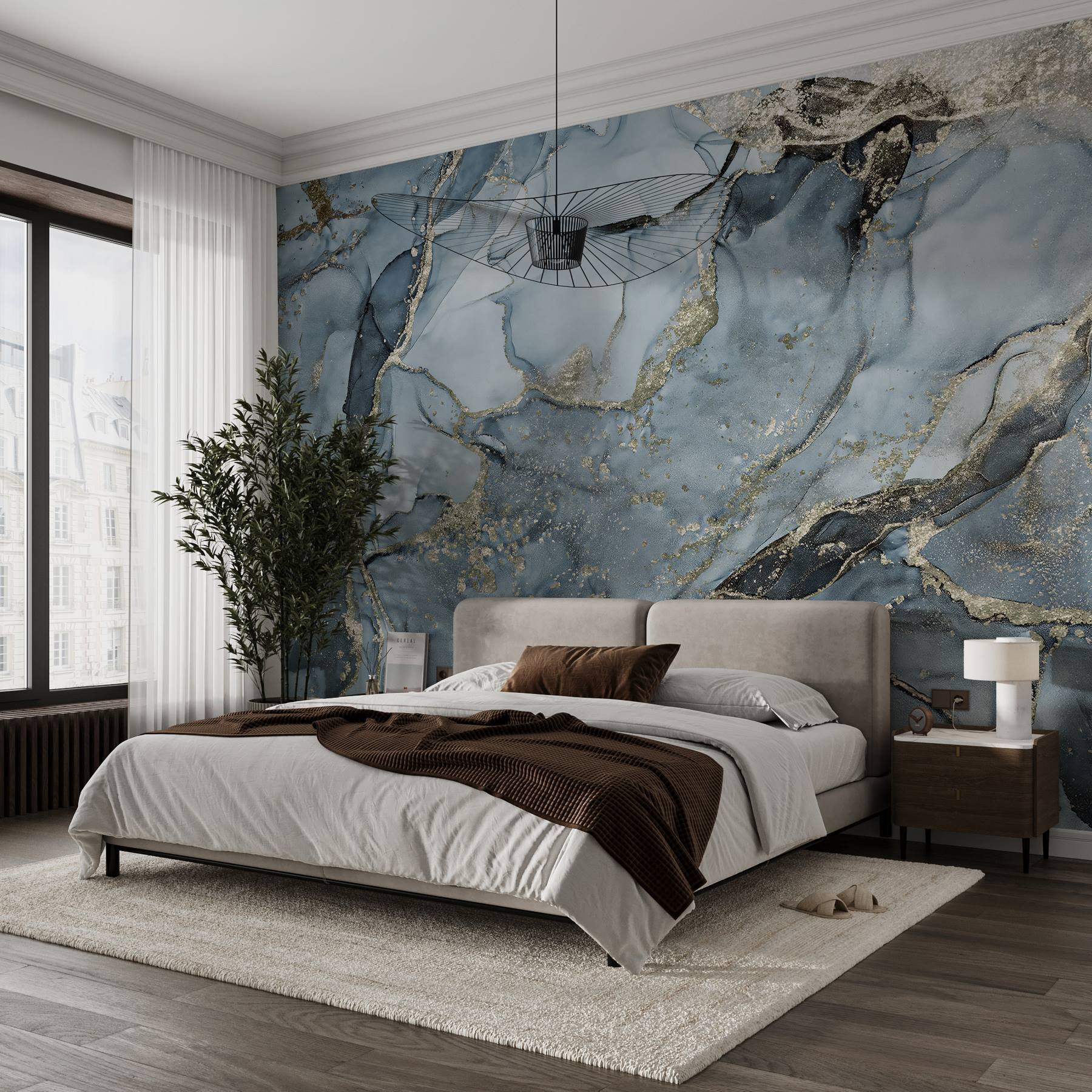 Wall Mural Photo Wallpaper Blue and gold marble Nr. u93578v3 | Uwalls