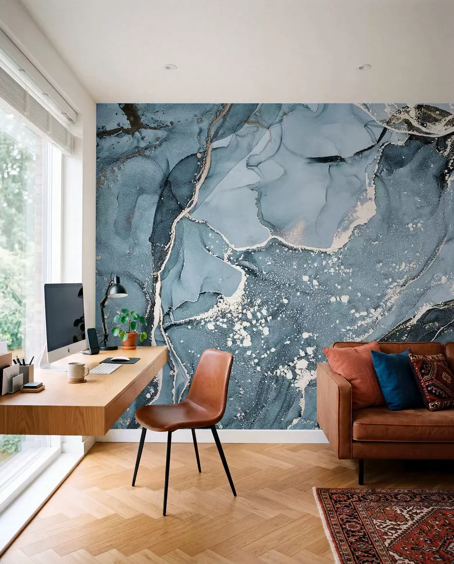 peintures murales Marbre bleu et ambre u93578v3