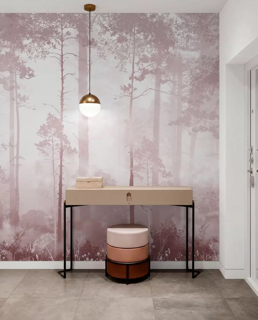 Wall Mural Photo Wallpaper Forest in the fog u94439v1