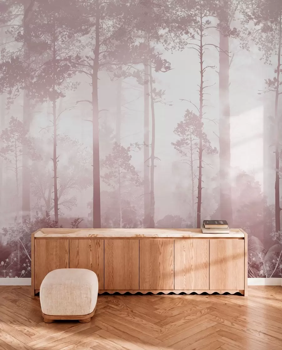 Wall Mural Photo Wallpaper Forest in the fog u94439v1