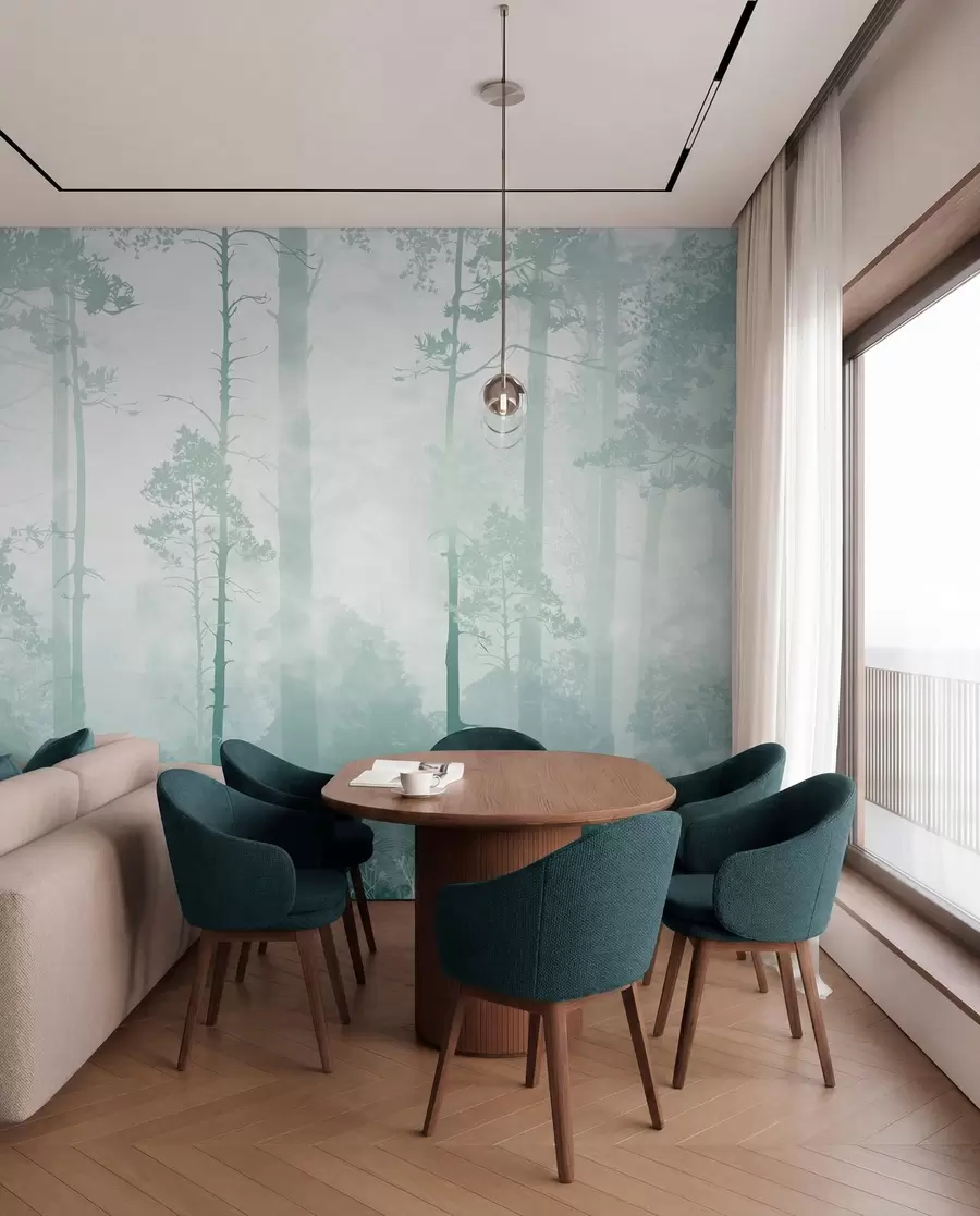 wall murals Teal Forest Veil u94439v3