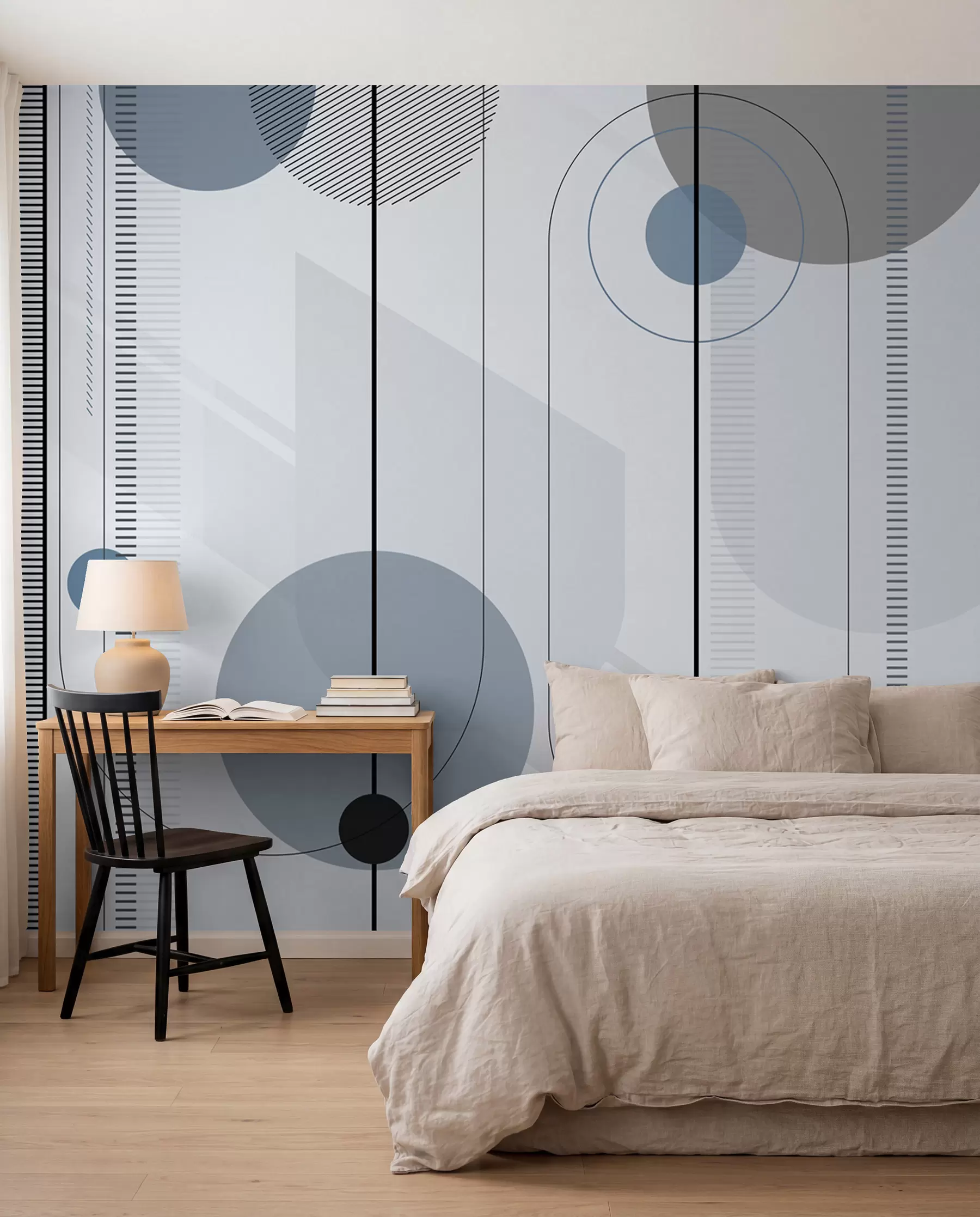 Wall Mural Photo Wallpaper Blue Circles on Strings u95379v1