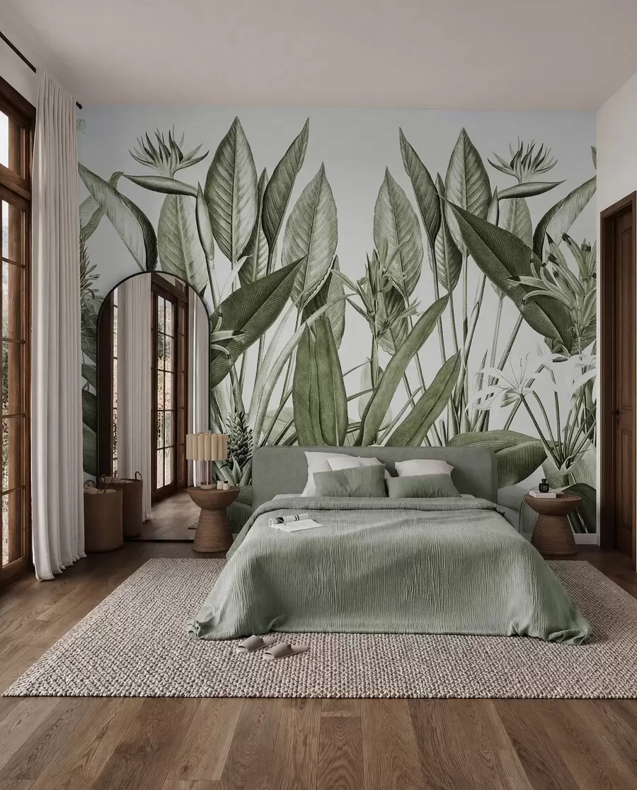 wall murals Ink Jungle in Green u96833v2