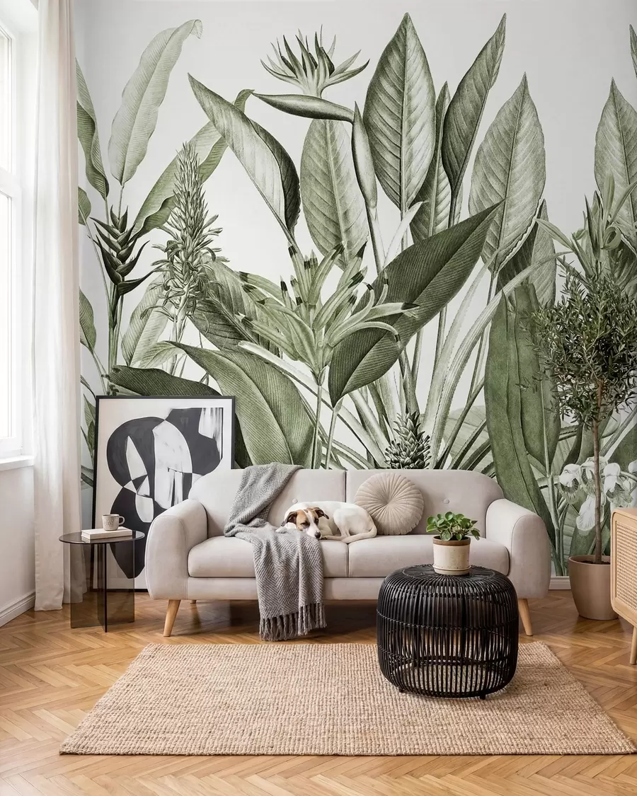 murales Plantas tropicales color verde selva u96833v2
