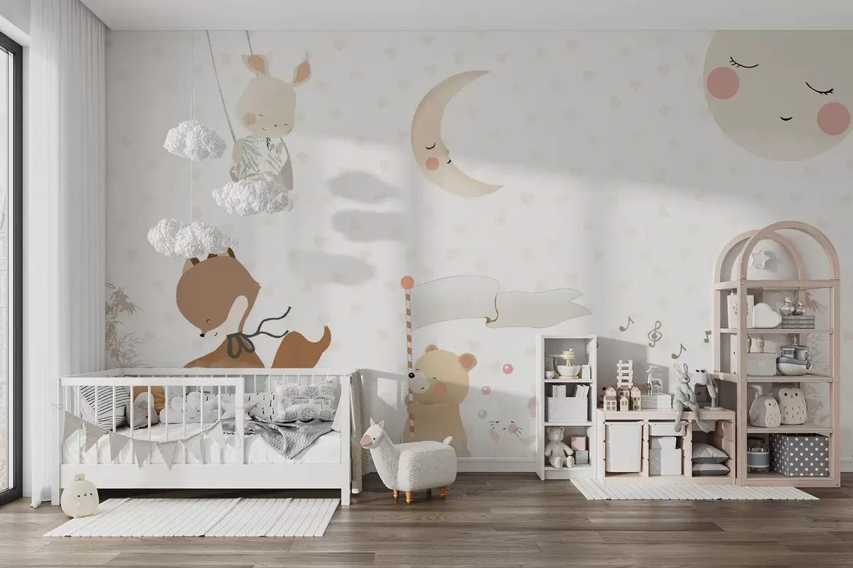 peintures murales Papier peint avec des animaux mignons u99000