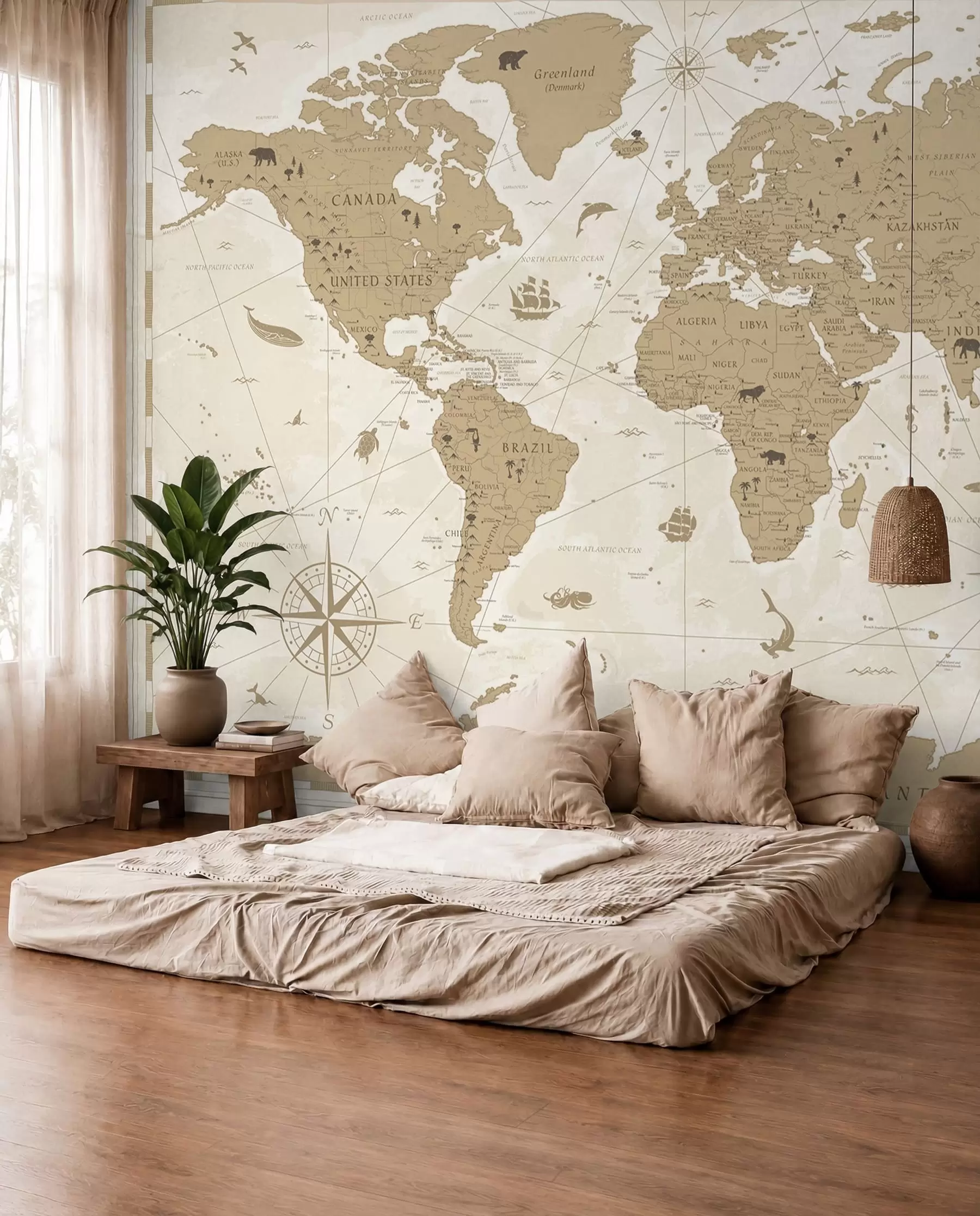 wall murals Vintage world map u99074