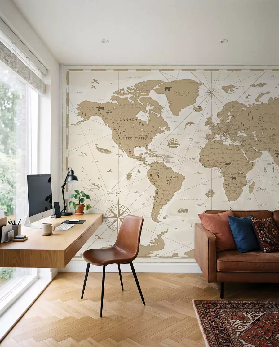 Wall Mural Photo Wallpaper Vintage world map u99074