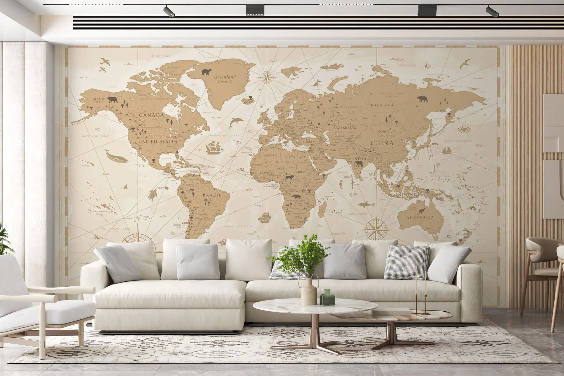 murales Mapamundi vintage u99074