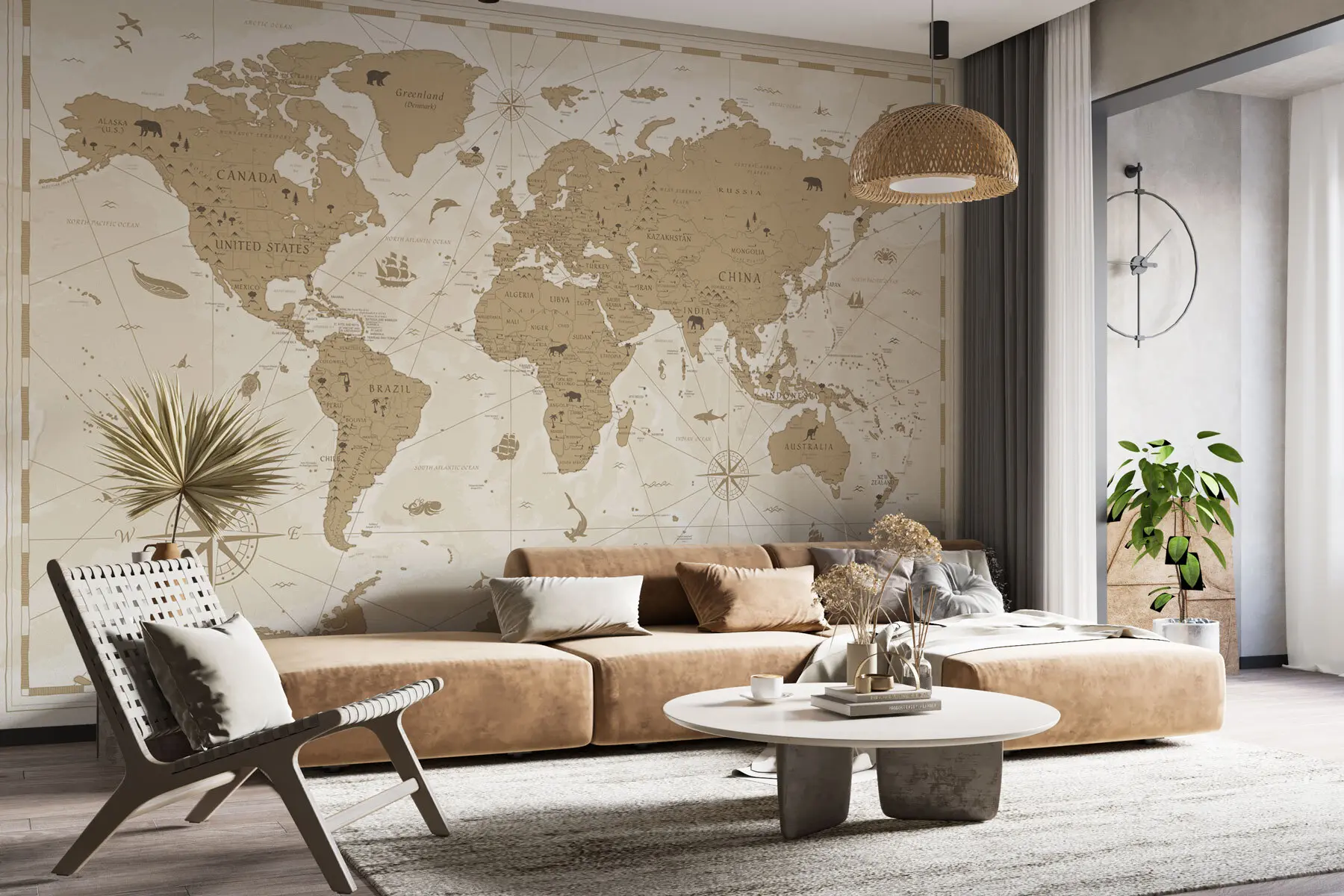Wall Mural Photo Wallpaper Vintage world map u99074