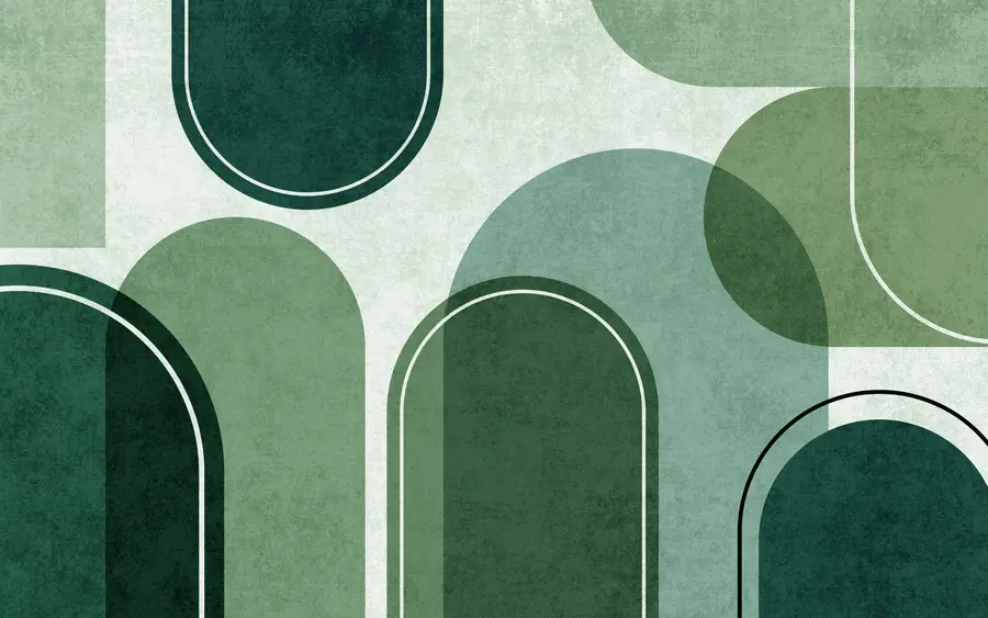 Wall Mural Photo Wallpaper Geometric arches in green color u99095v5
