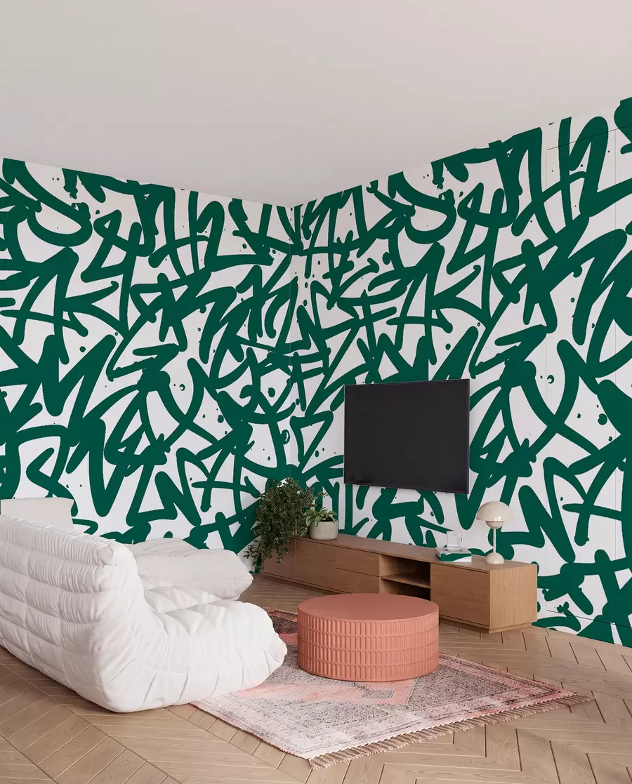 Wall Mural Photo Wallpaper Graffiti Emotions: Green u99087
