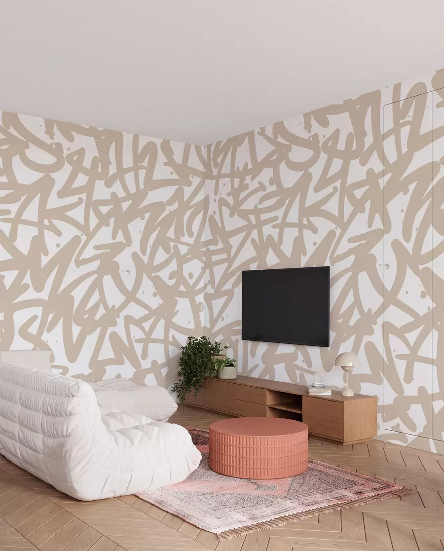 wall murals Graffiti Emotions: Beige u99087v1
