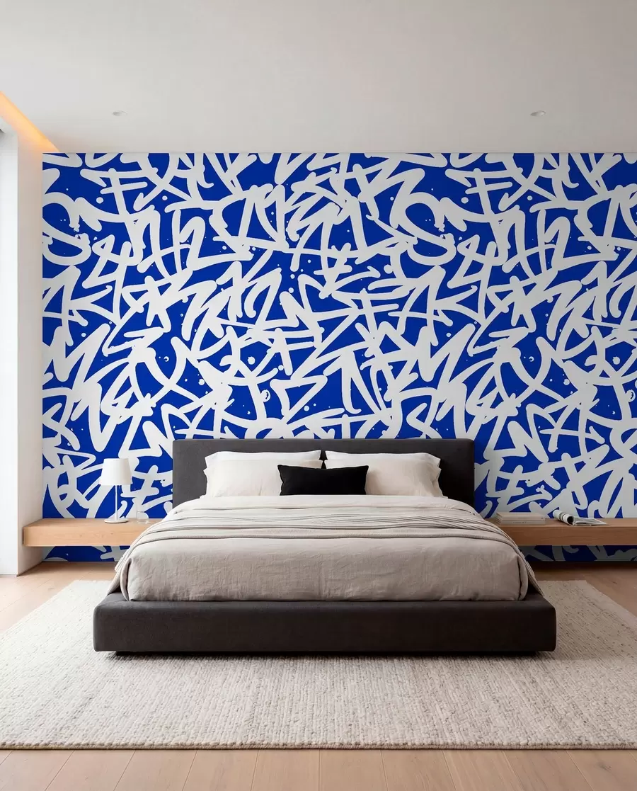 Wall Mural Photo Wallpaper Graffiti Emotions: Blue u99087v2