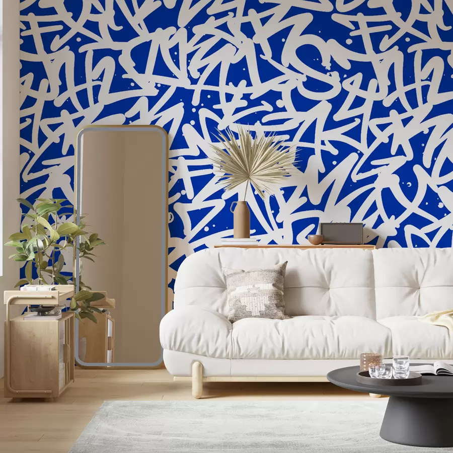 Wall Mural Photo Wallpaper Graffiti Emotions: Blue u99087v2