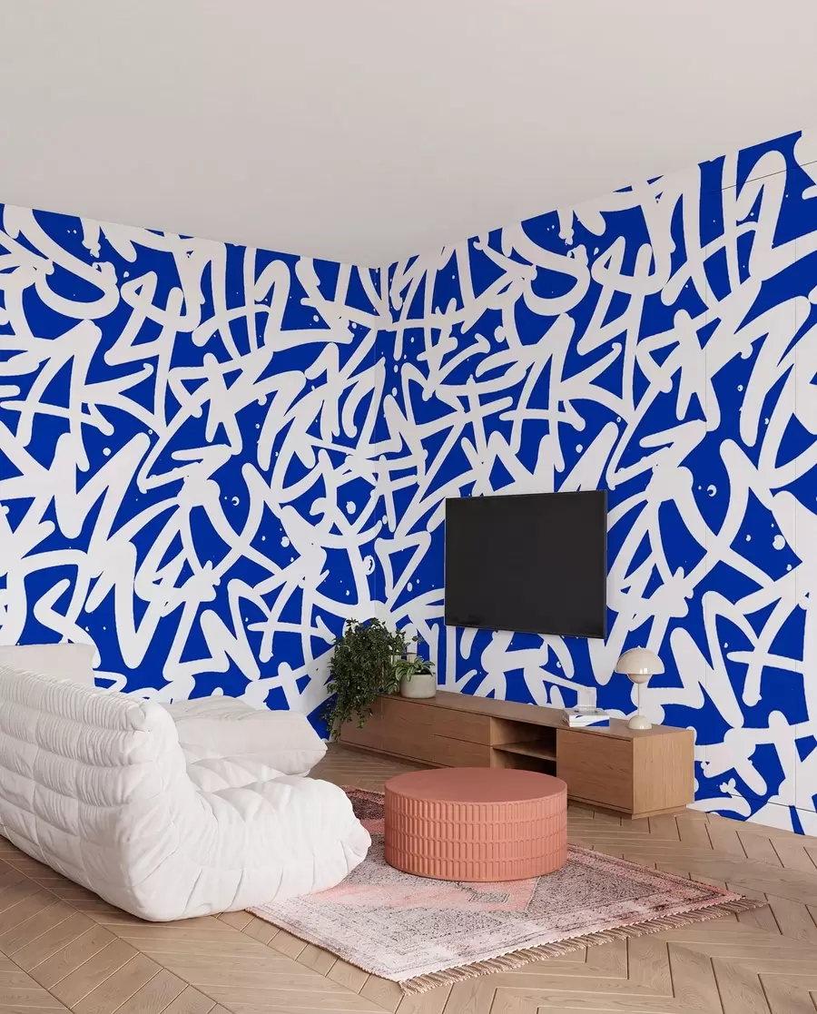 Wall Mural Photo Wallpaper Graffiti Emotions: Blue u99087v2