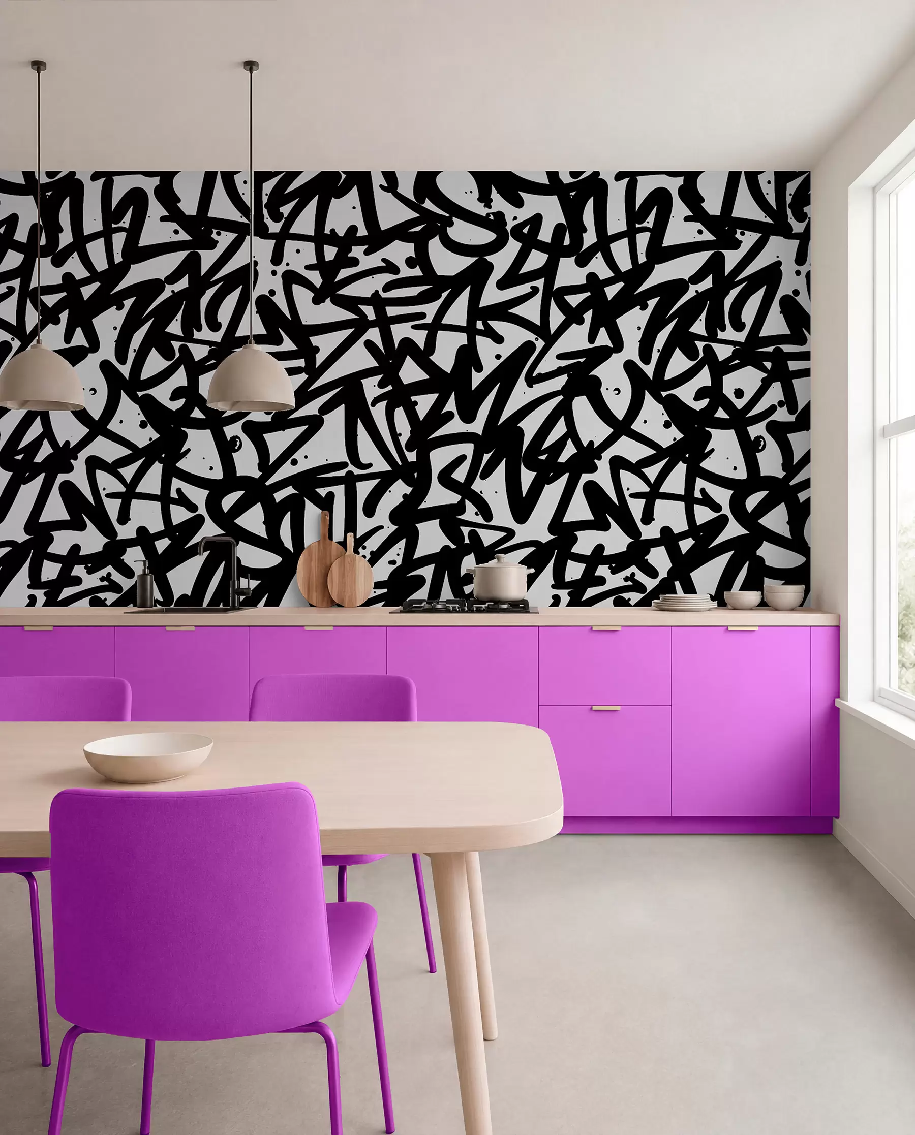 Wall Mural Photo Wallpaper Graffiti Emotions: Black u99087v3