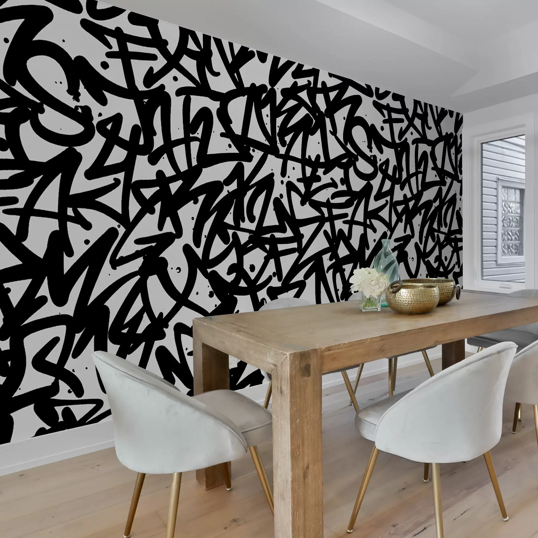 Wall Mural Photo Wallpaper Graffiti Emotions: Black u99087v3