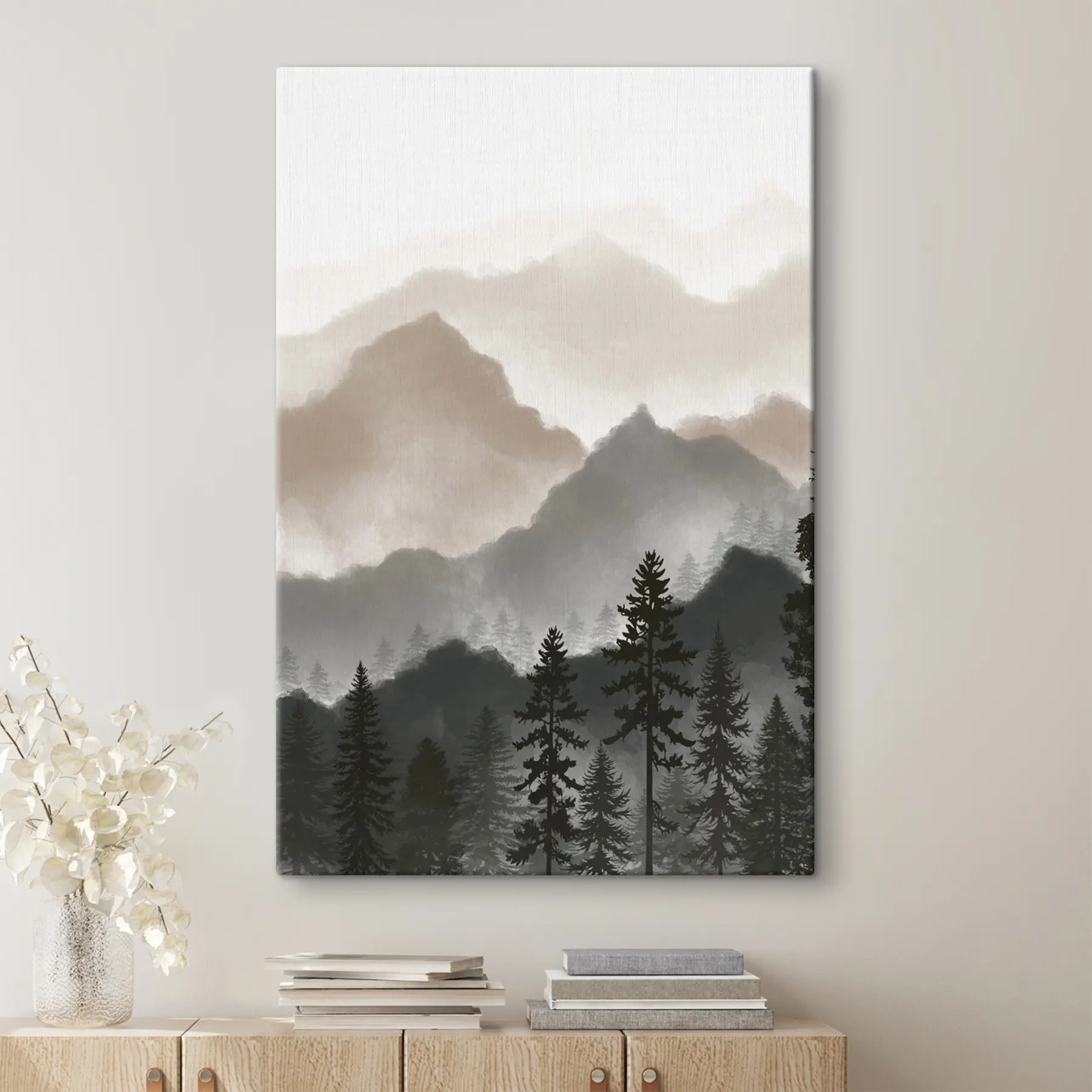 wall murals Serene mountains and whispering trees s36607v1
