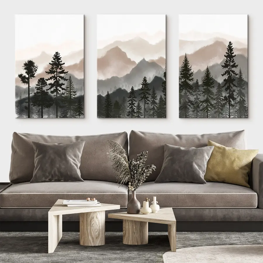 wall murals Serene mountain landscape with trees m00244v1