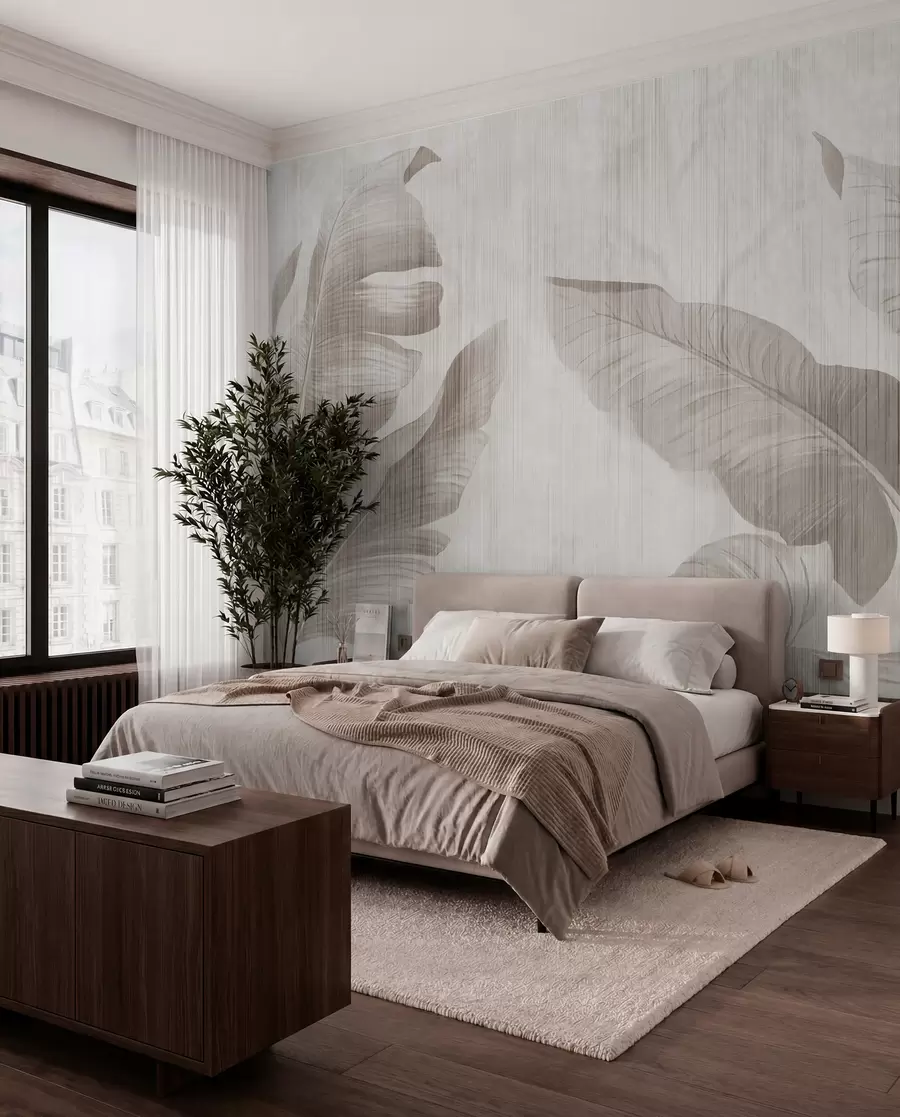 peintures murales Feuilles tropicales en style grunge u00299d1