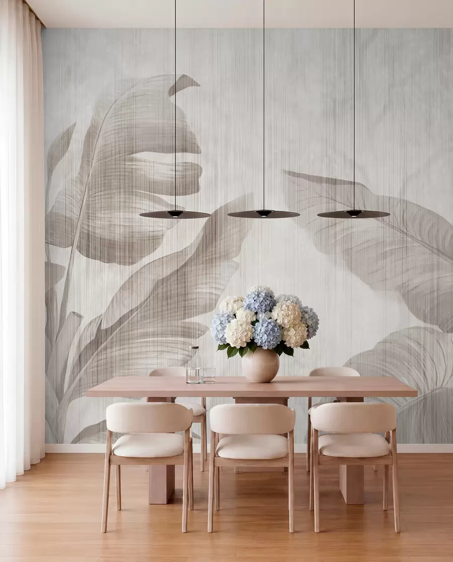 wall murals Tropical leaves in grunge style u00299d1