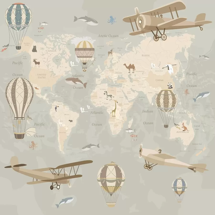 wall murals Map with pictures u36066d1