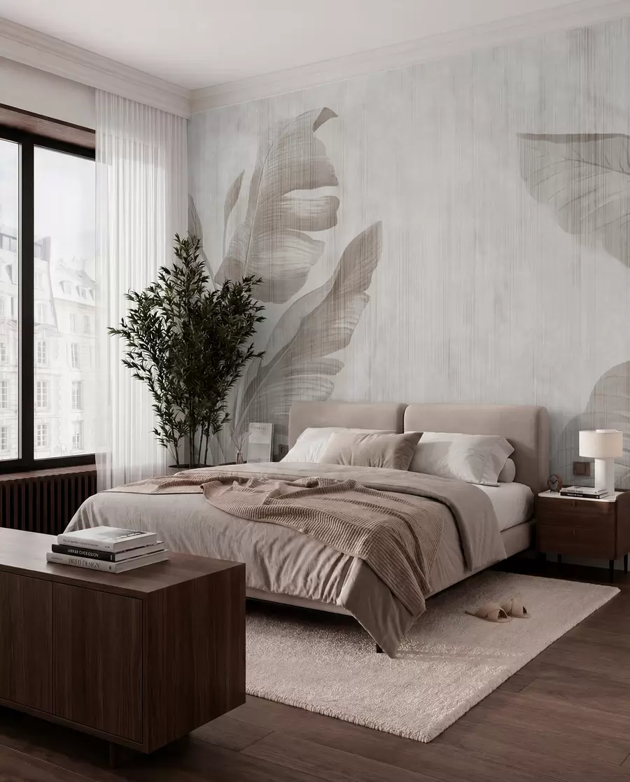 peintures murales Feuilles tropicales en style grunge u00299d2