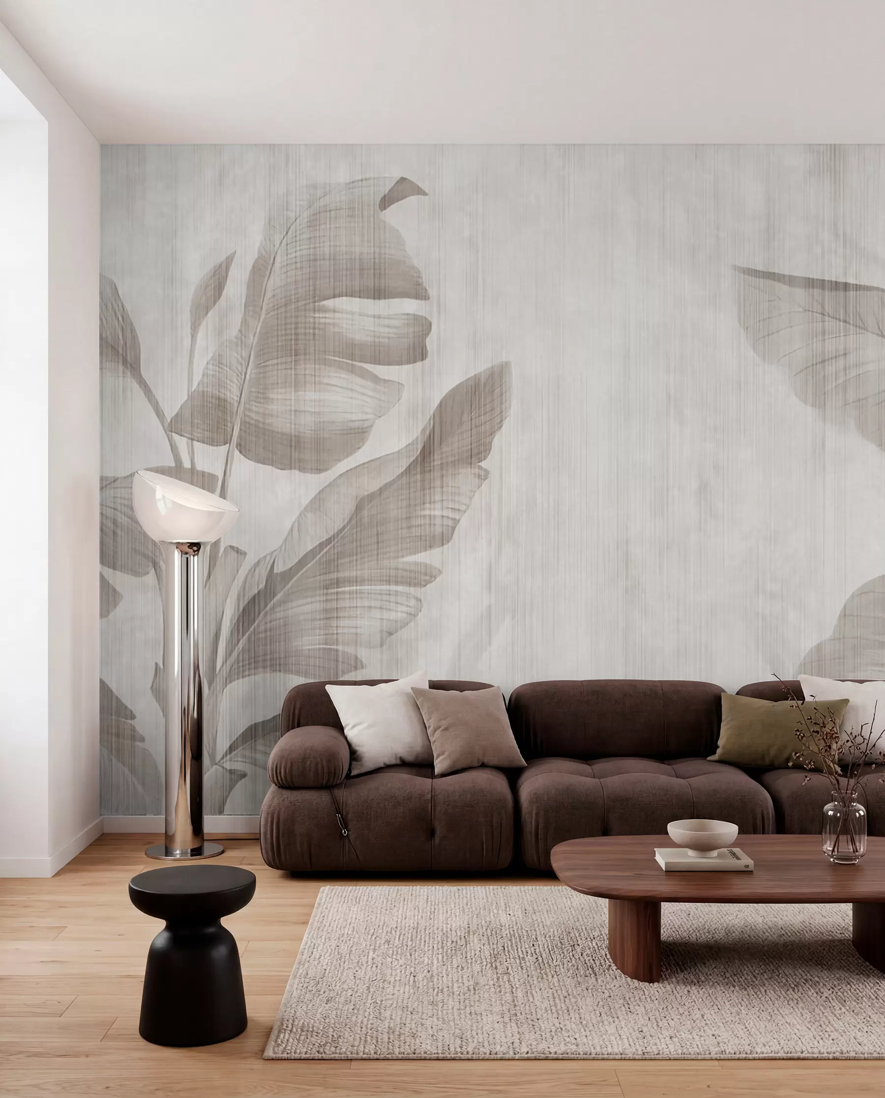 Wall Mural Photo Wallpaper Tropical leaves in grunge style u00299d2