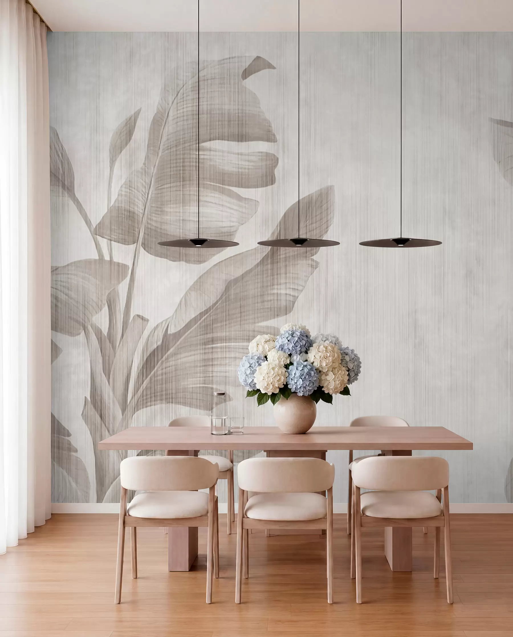 Wall Mural Photo Wallpaper Tropical leaves in grunge style u00299d2