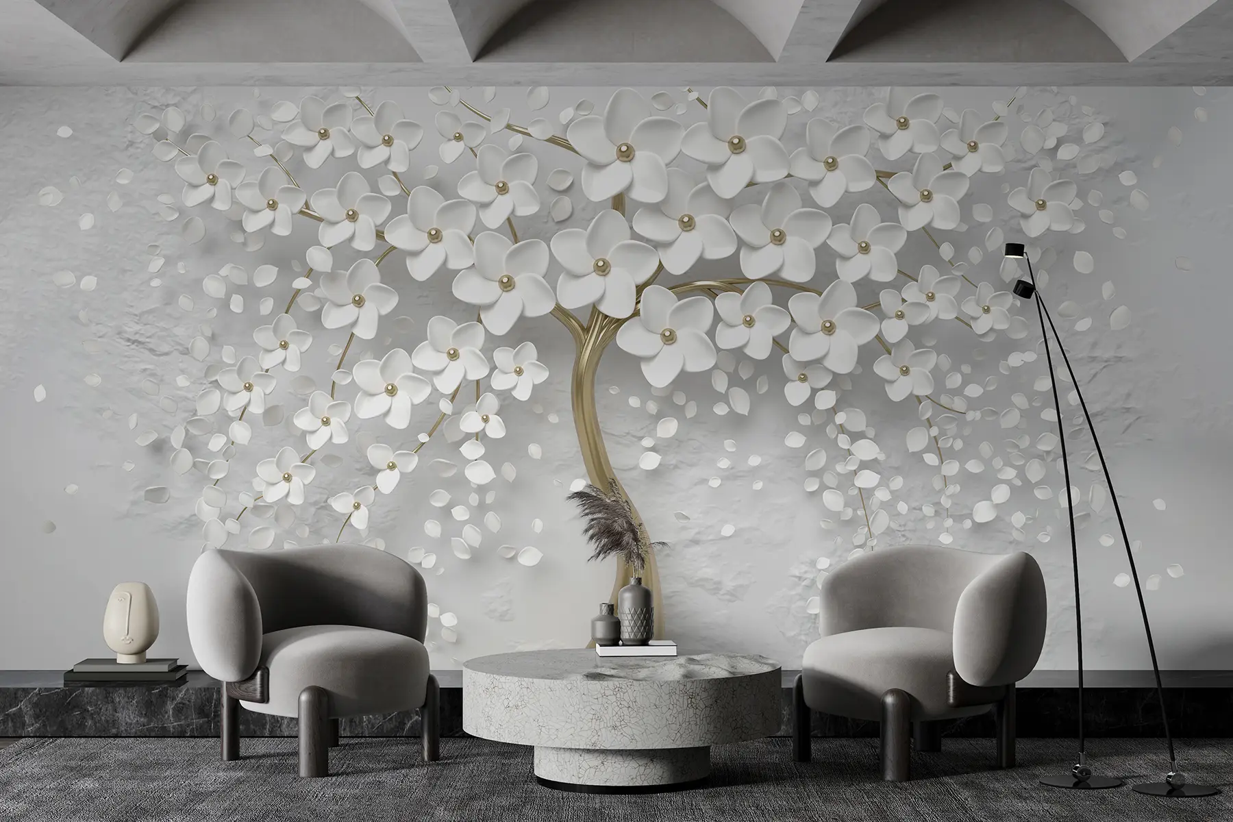 peintures murales Un arbre avec de petites fleurs u37065d3