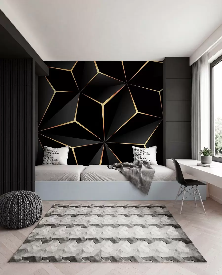 wall murals Black and Gold Facets I u72104d1
