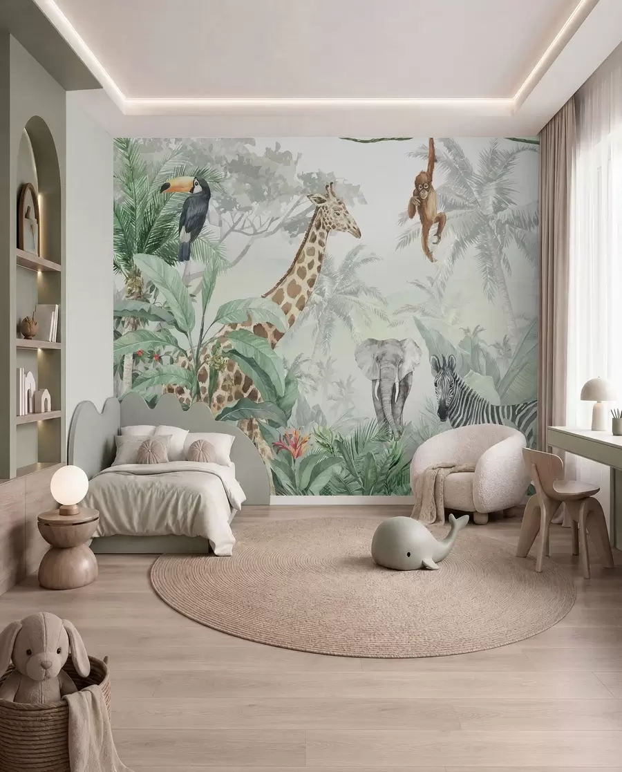 murales Panorama de la selva con animales u74709d1