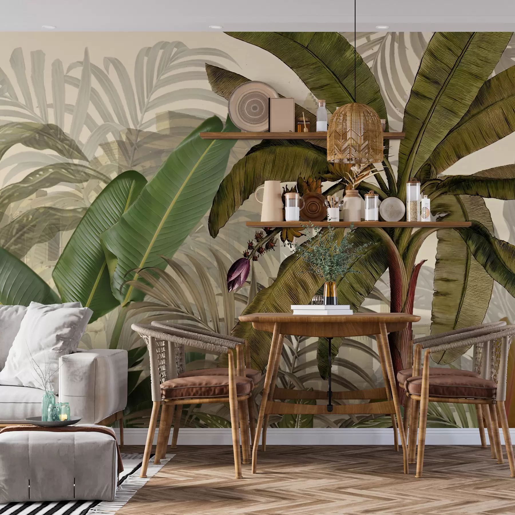 Wall Mural Photo Wallpaper Tropical jungle and foliage u74748d1